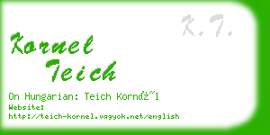 kornel teich business card